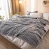 Soft Stripes Flannel Blanket Casual Sleeping Blanket for Air Conditioned Room 150x200cm gray