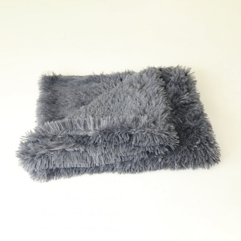Soft Warm Double Layer Plush Sleeping Blanket Pet Bed for Small Medium Large Dog Cat Sleeping Dark gray_S: 56*36CM
