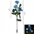 Solar 5 Heads Rose Lamp Outdoor Waterproof Simulation Rose Flower Lawn Decorative Lamp For Garden Yard Patio Decoration yellow