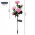 Solar 5 Heads Rose Lamp Outdoor Waterproof Simulation Rose Flower Lawn Decorative Lamp For Garden Yard Patio Decoration yellow