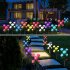 Solar 5 Heads Rose Lamp Outdoor Waterproof Simulation Rose Flower Lawn Decorative Lamp For Garden Yard Patio Decoration yellow