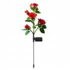 Solar 5 Heads Rose Lamp Outdoor Waterproof Simulation Rose Flower Lawn Decorative Lamp For Garden Yard Patio Decoration red