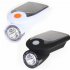 Solar Bicycle Front Light USB Charge Bicycle Light Rotate 360 Degrees  white