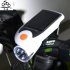 Solar Bicycle Front Light USB Charge Bicycle Light Rotate 360 Degrees  black