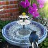 Solar Bird Bath Fountain Solar Water Pump With 4 Nozzles 2 Charging Methods 10 Ft Wire 10W Solar Collector 3 tier Waterfall Fountain For Garden 6W solar direct 