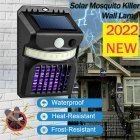Solar Bug Zapper Mosquito Killer Lamp Outdoor Camping Led Light Outdoor Microwave Fly Insect Zapper white + yellow + purple light