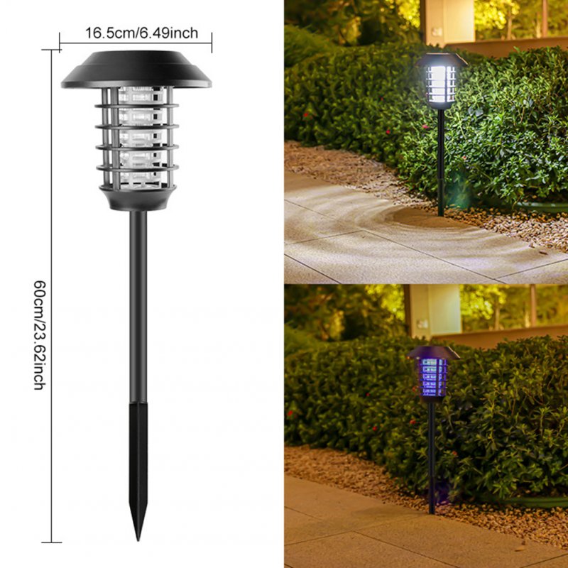 Solar Bug Zapper, Outdoor LED Light With Polycrystalline Silicon Solar Panel, Intelligent Light Control, Fly Zapper Mosquito Killer Lighting Lamp For Garden, Yard Plastic solar bug zapper