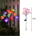 Solar Camellia Light Auto On/off Outdoor Waterproof Lawn Lamps Simple Assembly For Patio Yard Holiday Decoration Pink colorful