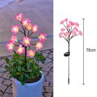 Solar Camellia Light Auto On/off Outdoor Waterproof Lawn Lamps Simple Assembly For Patio Yard Holiday Decoration Pink warm light