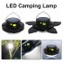 Solar Camping Light 5 Leaves Rotating Usb Rechargeable Tent Lantern Portable Emergency Work Lamp Black 2000mA