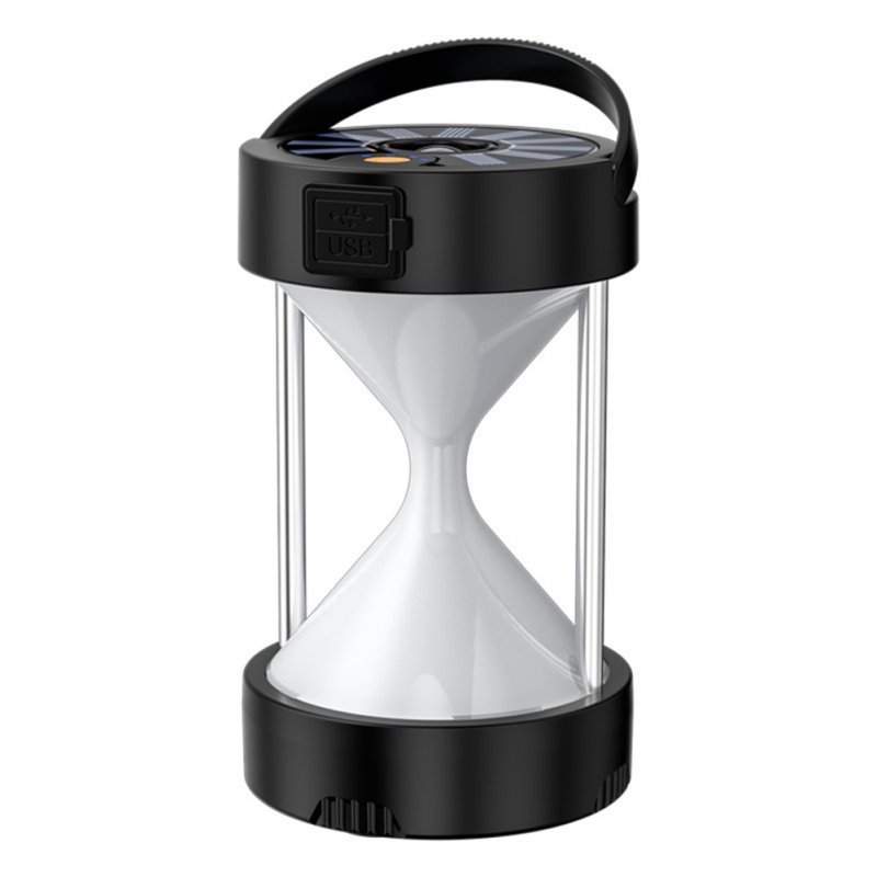 Solar Camping Light Portable Type-c Rechargeable Emergency Lights Outdoor Tent Lamp black