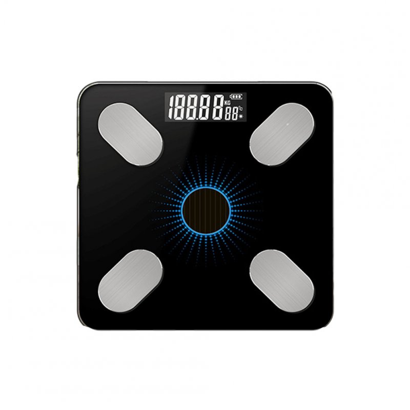 Solar Charging APP Bluetooth Intelligent Electronic Weight Balance Body Fat Scale Support for  Android or IOS Mang solar charging_Blue light