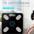 Solar Charging APP Bluetooth Intelligent Electronic Weight Balance Body Fat Scale Support for  Android or IOS Mang solar charging Blue light