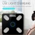 Solar Charging APP Bluetooth Intelligent Electronic Weight Balance Body Fat Scale Support for  Android or IOS Mang solar charging Blue light