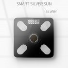 Solar Charging APP Bluetooth Intelligent Electronic Weight Balance Body Fat Scale Support for  Android or IOS Mang solar charging_Silver light