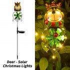 Solar Christmas Lawn Lights Snowflake Snowman Elk Penguin Decoration Ground Plug Lights Outdoor Landscape Lighting Lamp Elk