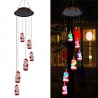 Solar Christmas Santa Wind Chime With 1.2V 600MAH Battery Weather Resistant Color Changing LED Wind Bell