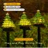 Solar Christmas Tree Lights With 600MA Rechargeable Battery IP45 Waterproof Energy Saving Solar Powered Lawn Lamps Resin