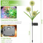 Solar Dandelion Garden Lights 1 Head 3 Heads Ip65 Waterproof Simulation Lamp For Yard Patio Garden Decor 3 head 36LED