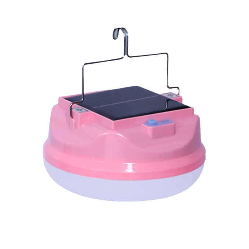 Solar Emergency Light Rechargeable Light Bulb Portable Emergency Bulbs Hanging Tent Light LED Lantern 3600MAH Waterproof Light For Outdoor Camping Tent pink