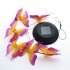 Solar Energy Change Color Led Big Butterfly Wind Chime Home Garden Decoration  Light Purple yellow