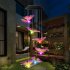 Solar Energy Change Color Led Big Butterfly Wind Chime Home Garden Decoration  Light Purple yellow
