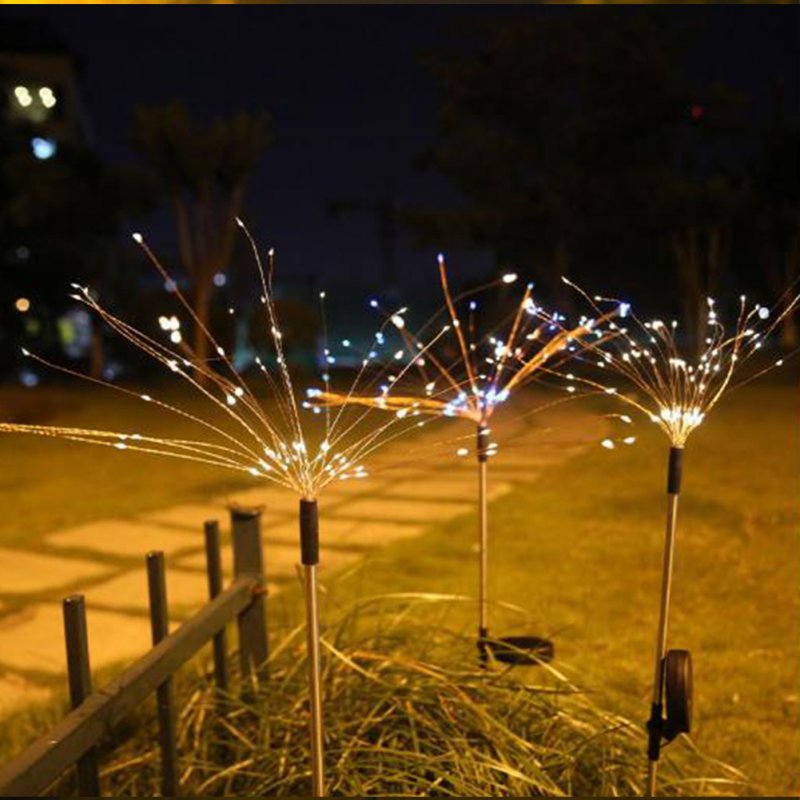 Solar Firework  Light 120led Dual-mode Outdoor Decorative Garden Lawn Light Rainproof Landscape Plug Lamp Warm White