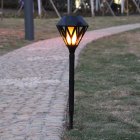 Solar Flame Flickering Lawn Lamp Outdoor Waterproof USB Rechargeable Led Flame Light Decor black