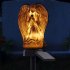 Solar Floor Lamp Resin Angel Shaped Landscape Light Waterproof Outdoor Led Garden Lawn Decoration Light White