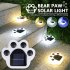 Solar Ground Lights Bear Paw Shape Led Outdoor Garden Landscape Floor Lamp Lawn Decoration Windproof Snowproof warm light