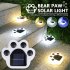 Solar Ground Lights Bear Paw Shape Led Outdoor Garden Landscape Floor Lamp Lawn Decoration Windproof Snowproof IPL