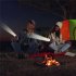 Solar Hand Press Crank Flashlight Portable Multi function Rechargeable Ergonomic Design Torch Camping Lamp green