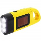 Solar Hand Press Crank Flashlight Portable Multi-function Rechargeable Ergonomic Design Torch Camping Lamp yellow