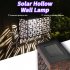 Solar Hollow Wall Lamp Garden Decoration Waterproof Outdoor Landscape Lamp For Garden Patio Yard 2 Pack warm light