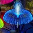 Solar Jellyfish Light 7 Colors Changing Outdoor Waterproof Garden Lights Led Fiber Optic Lamps For Lawn Patio Reed + jellyfish 1pc