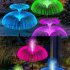 Solar Jellyfish Light 7 Colors Changing Outdoor Waterproof Garden Lights Led Fiber Optic Lamps For Lawn Patio Doublejellyfish 2pcs