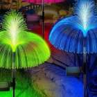 Solar Jellyfish Light 7 Colors Changing Outdoor Waterproof Garden Lights Led Fiber Optic Lamps For Lawn Patio Reed +jellyfish 2pcs