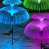 Solar Jellyfish Light 7 Colors Changing Outdoor Waterproof Garden Lights Led Fiber Optic Lamps For Lawn Patio Doublejellyfish 2pcs
