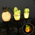Solar LED Lawn Lamp Cactus Shape Spike Light for Outdoor Garden Yard Ground Lamp pineapple
