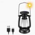 Solar LED Rechargeable Camping Lantern  130LM Adjustable Brightness Lantern Flashlight With Usb Charging Cable  3 Lighting Modes Solar Camping Lamp For Hiking L