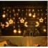Solar LED String Light Curtain Lamp for Outdoor Garden Party Decoration Star moon 3 5 meters wide  warm light   remote control 