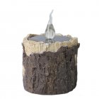 Solar LED Tree Stump Light With Solar Panel Auto On/off Waterproof Flameless Dropless Candle Lamps