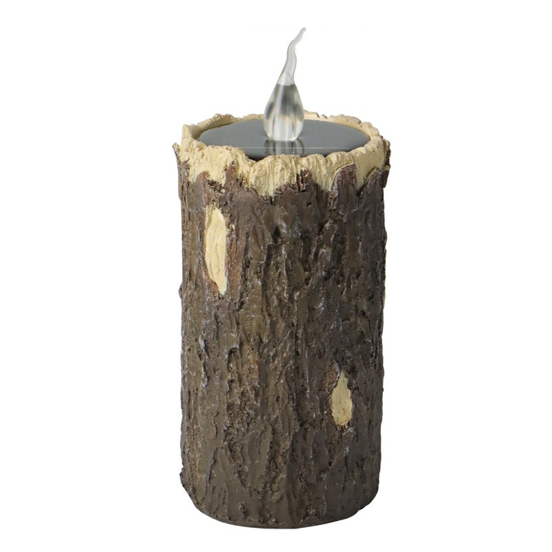 Solar LED Tree Stump Light With Solar Panel Auto On/off Waterproof Flameless Dropless Candle Lamps