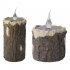 Solar LED Tree Stump Light With Solar Panel Auto On off Waterproof Flameless Dropless Candle Lamps For Party Christmas Home Decor High style