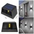 Solar LED Wall Lights 100 Lumens IP65 Waterproof High Brightness LED Headlight Beads Solar Up And Down Illuminate Outdoor Sunlight Lamp For Home Garden Porch Ad