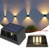 Solar LED Wall Lights 100 Lumens IP65 Waterproof High Brightness LED Headlight Beads Solar Up And Down Illuminate Outdoor Sunlight Lamp For Home Garden Porch Ad