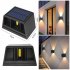Solar LED Wall Lights 100 Lumens IP65 Waterproof High Brightness LED Headlight Beads Solar Up And Down Illuminate Outdoor Sunlight Lamp For Home Garden Porch Ad
