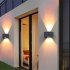 Solar LED Wall Lights 100 Lumens IP65 Waterproof High Brightness LED Headlight Beads Solar Up And Down Illuminate Outdoor Sunlight Lamp For Home Garden Porch Ad