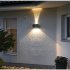 Solar LED Wall Lights 100 Lumens IP65 Waterproof High Brightness LED Headlight Beads Solar Up And Down Illuminate Outdoor Sunlight Lamp For Home Garden Porch Ad