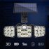Solar LED Wall Lights  2500 Lumens  IP65 Waterproof  High Brightness  No Light Decay LED Solar Outdoor Sunlight Lamp For Home  Garden  Porch Three head split 12